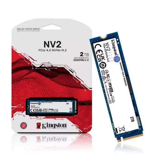 Ssd M.2 2TB Nvme Pcie Gen 4.0 Interno Kingston Nv2 2000gb M.2 2280 Snv2s/2000g Velocidade De Leitura Até 3500mb/s E Gravação 2800mb/s Interno Cor Azul